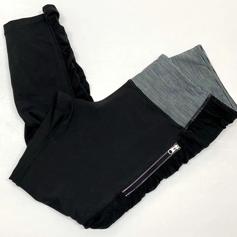Lululemon Run In The Sun We Are From Space Ruched Leg Capri Leggings Sz 4